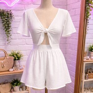 Amazon White Textured romper